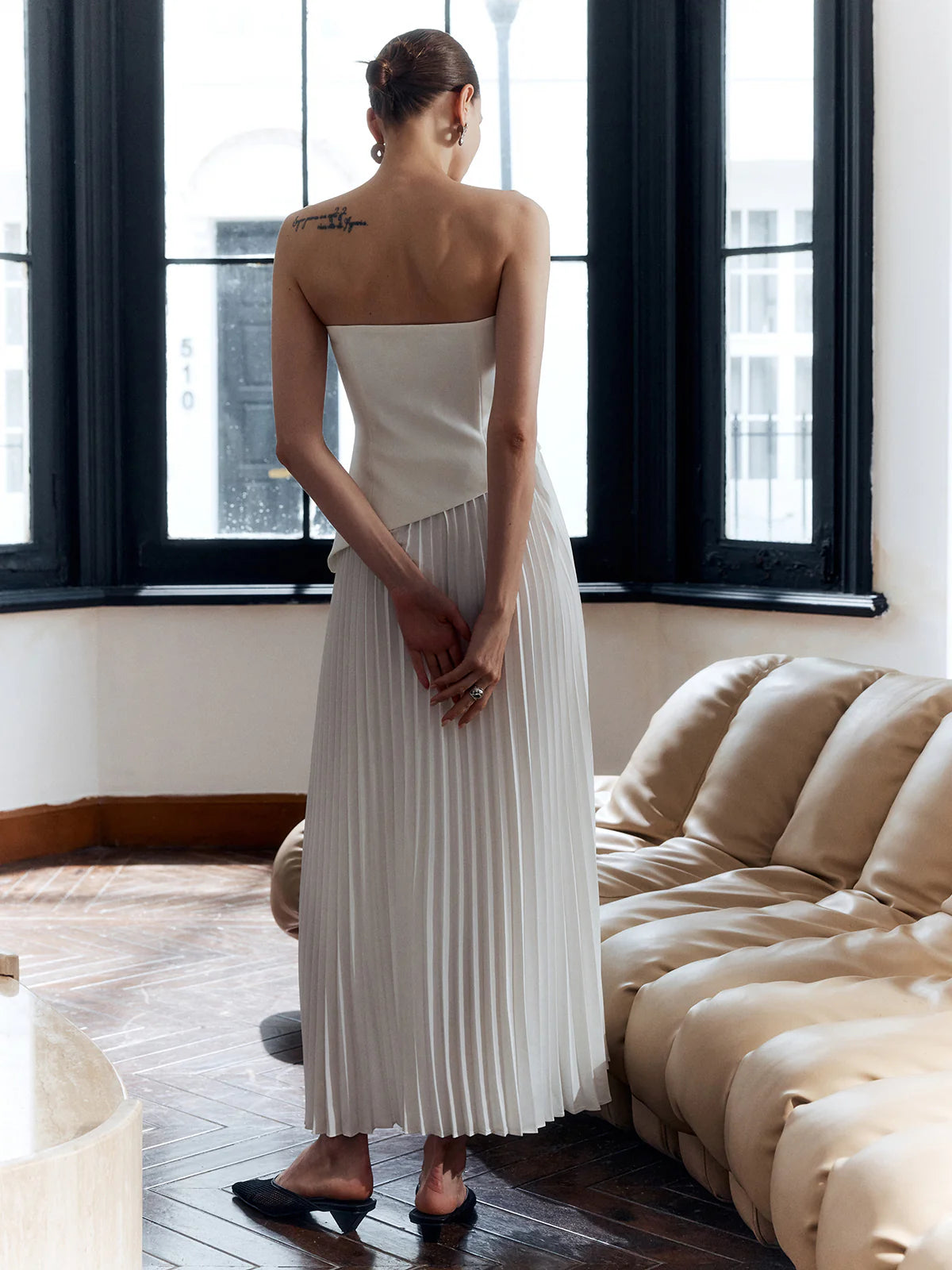 solid-pleated-strapless-split-dress-485