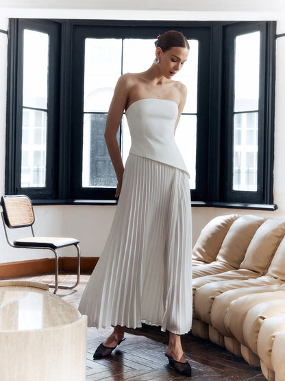 solid-pleated-strapless-split-dress-485