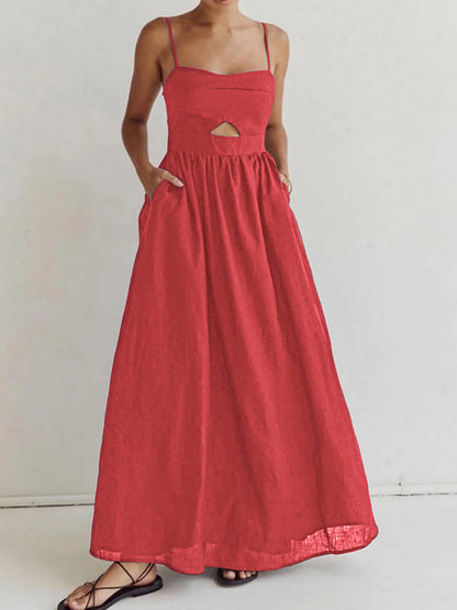 cotton-sleeveless-pockets-cutout-long-dress-3593